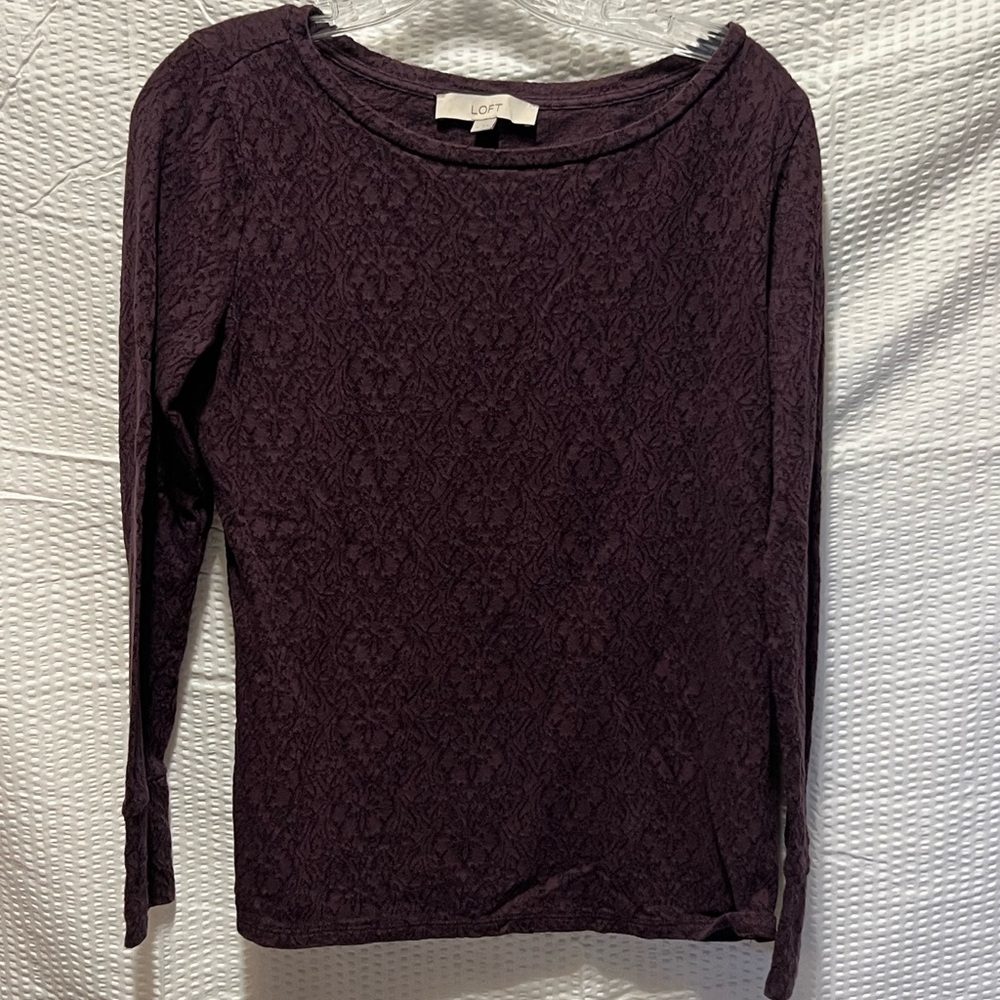 Loft Purple Long Sleeve Shirt. Size Medium.